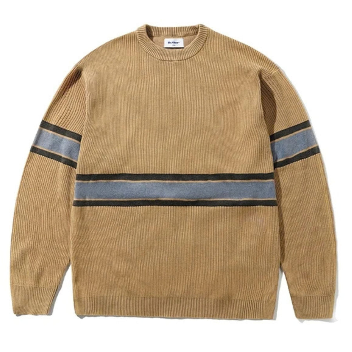 BUTTER GOODS BREAK KNIT SWEATER WASHED TAN