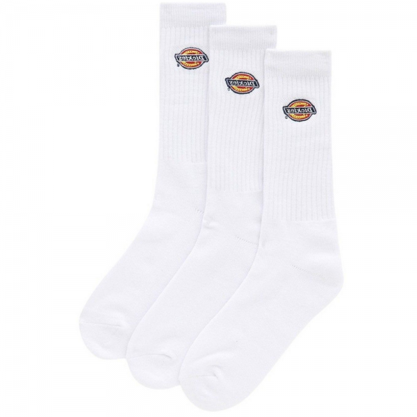 DICKIES VALLEY GROVE EMBROIDERED (3PZ) WHITE CALZINI