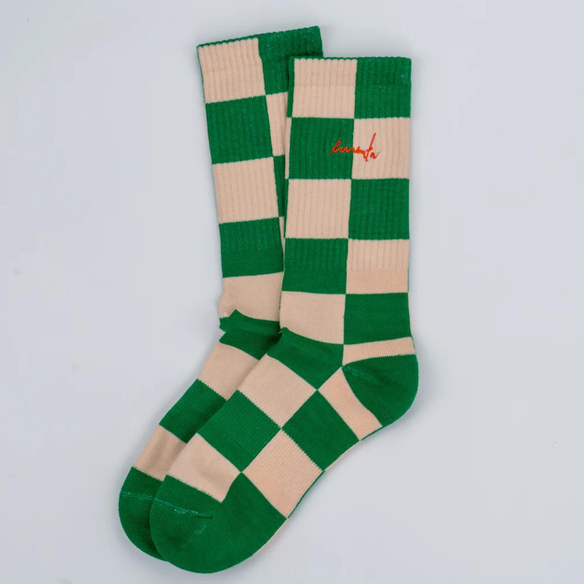 EMENTA CHESS GREEN/BEIGE CALZINI