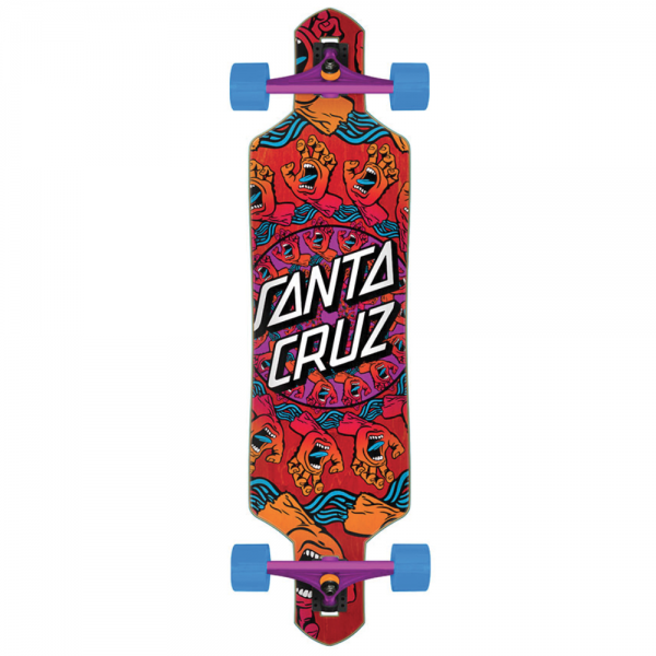 SANTA CRUZ MANDALA HAND CRUZER DROP THRU 9in x 36in SKATEBOARD