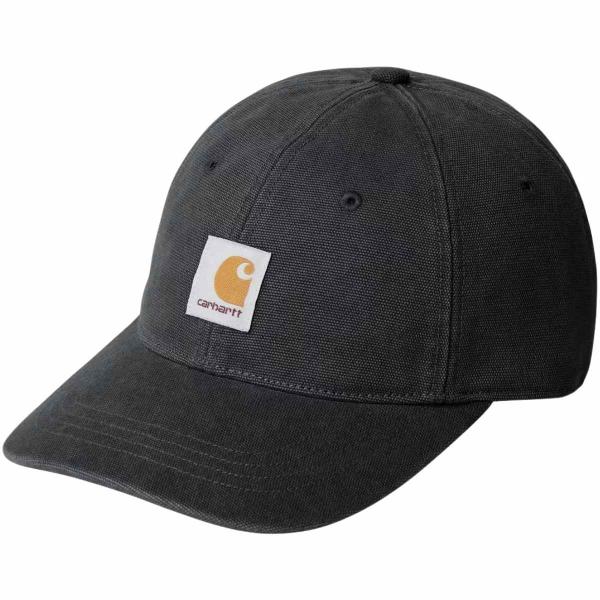 CARHARTT WIP CANVAS CAP BLACK (STONE WASHED)