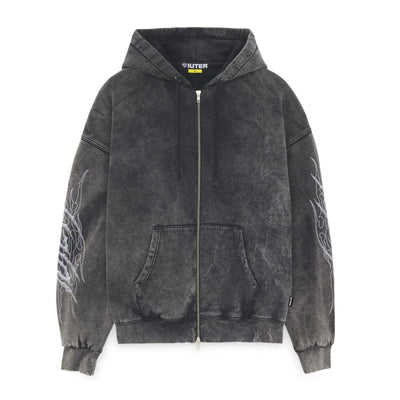 IUTER TRIBAL MARBLE ZIP HOODIE MARBLE BLACK