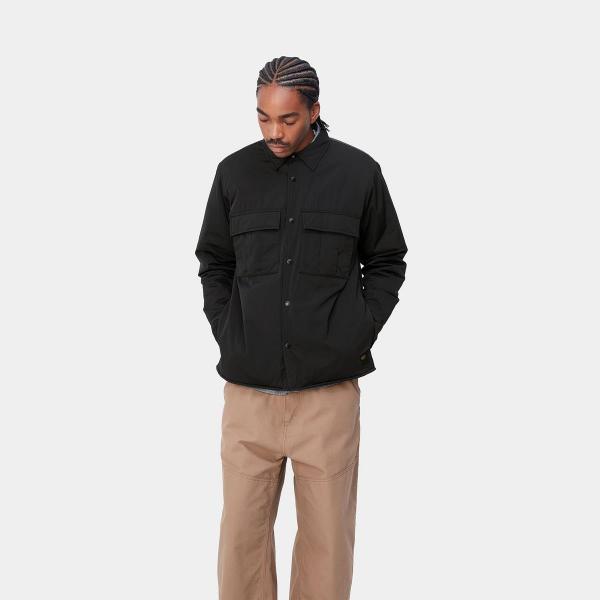 CARHARTT WIP FRESNO BLACK CAMICIA