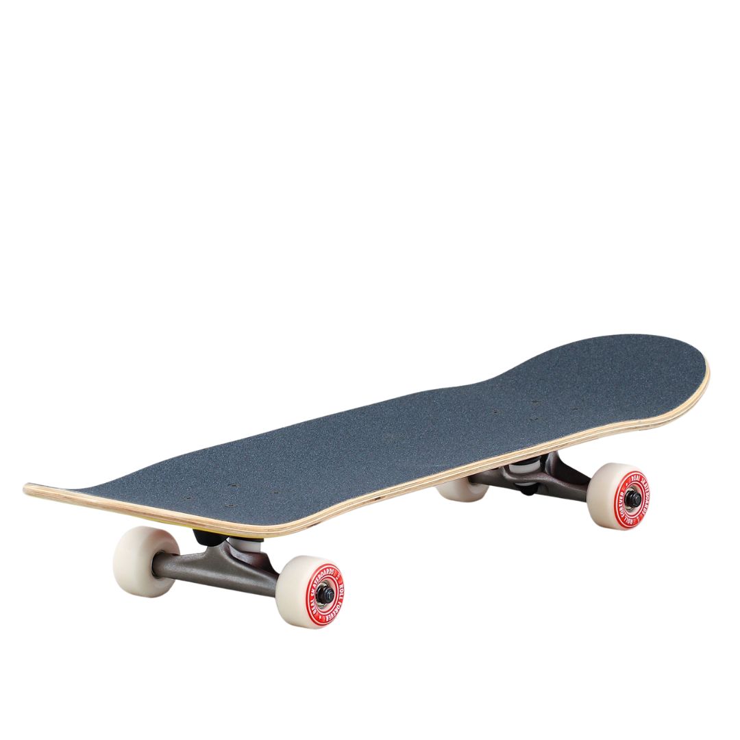 REAL CLASSIC OVAL YELLOW RED 7.5" SKATEBOARD COMPLETO BAMBINO