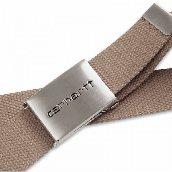 CARHARTT WIP CLIP BELT CHROME LEATHER