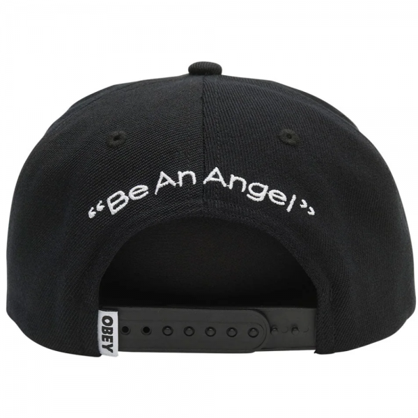OBEY ANGEL 6 PANEL SNAPBACK BLACK CAPPELLO