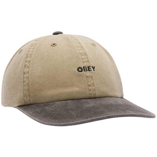 OBEY PIGMENT 2 TONE LOWERCASE KHAKI CAPPELLO