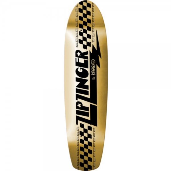 KROOKED ZIP ZINGER FOIL 7.75" x 30" GOLD TAVOLA SKATEBOARD