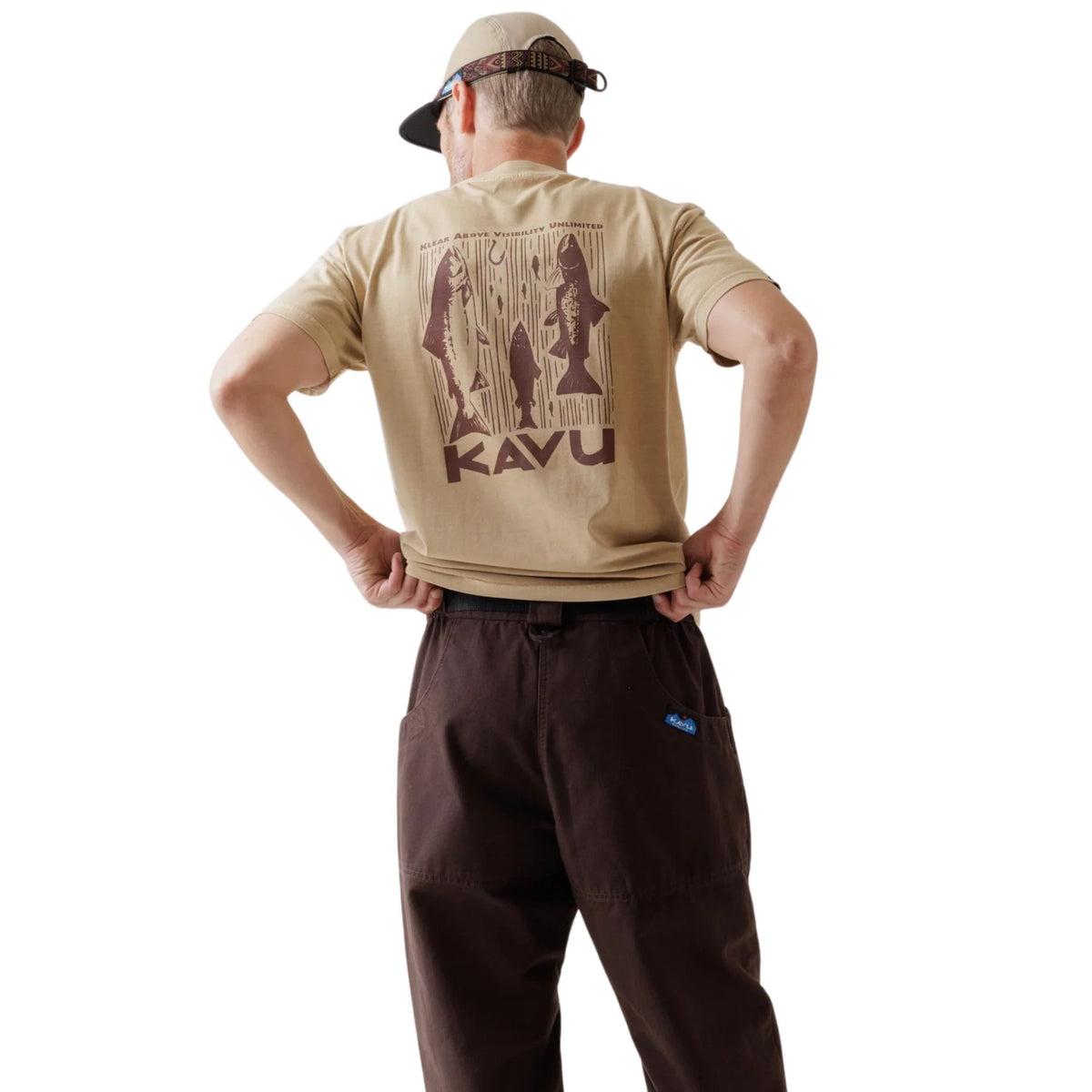 KAVU SALMON OLIVE STONE T-SHIRT