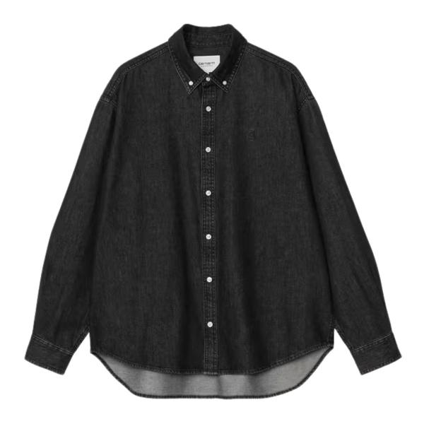 CARHARTT WIP LUCAS SHIRT BLACK (STONE WASHED)