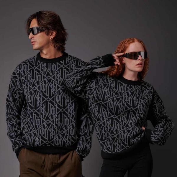 DOLLY NOIRE MONOGRAM SWEATER BLACK