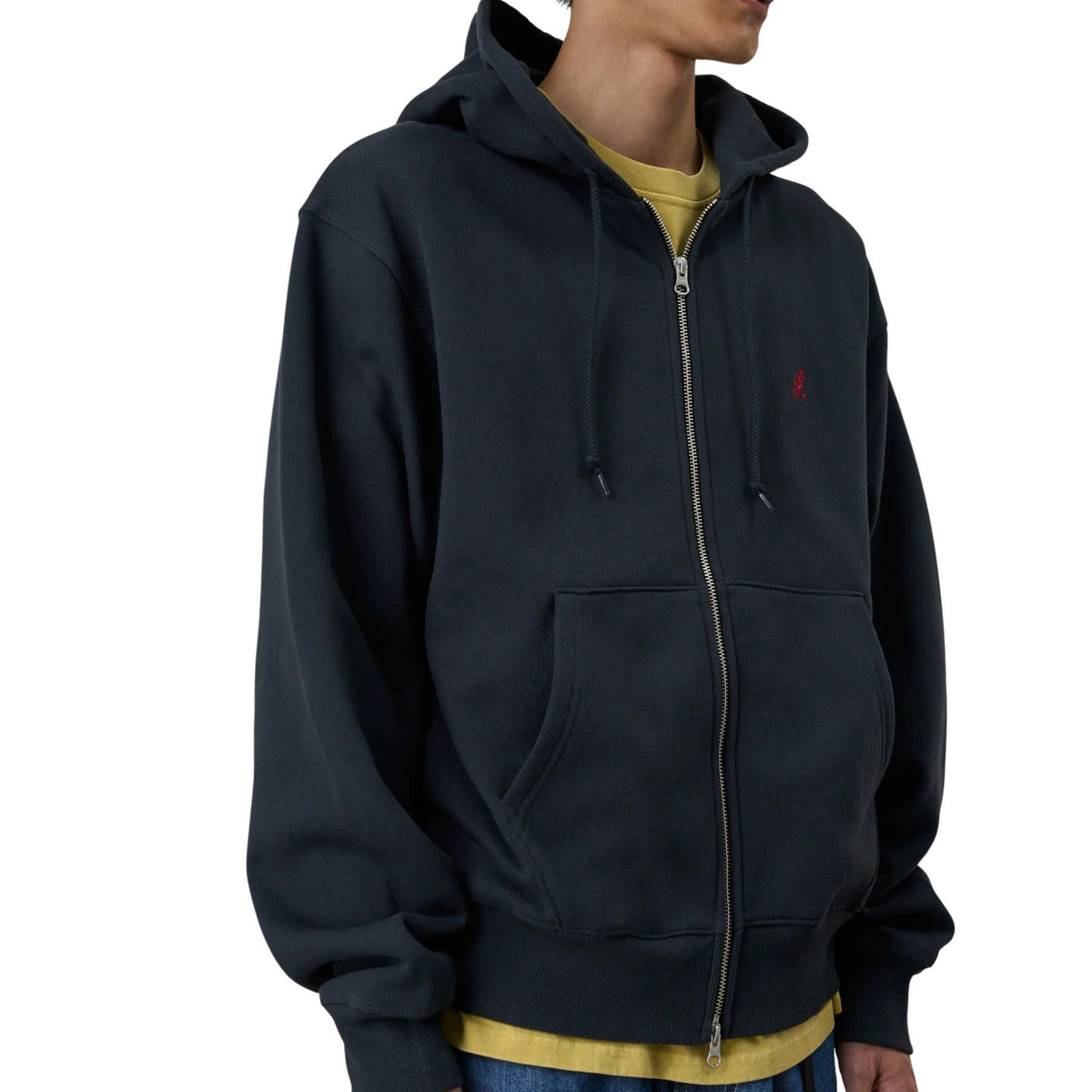 GRAMICCI ONE POINT ZIP HOODED SWEATSHIRT VINTAGE BLACK