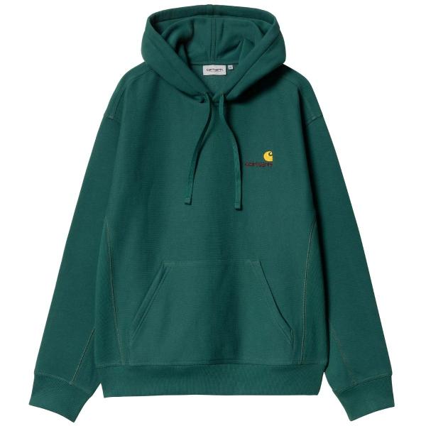 CARHARTT WIP HOODED AMERICAN SCRIPT SWEAT MALACHITE