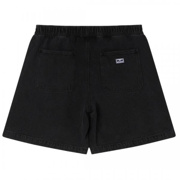 OBEY EASY DENIM STONE WASH BLACK SHORTS