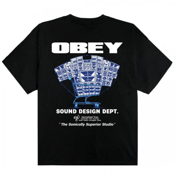 OBEY SOUND DESIGN DEPT. HEAVYWEIGHT BLACK T-SHIRT