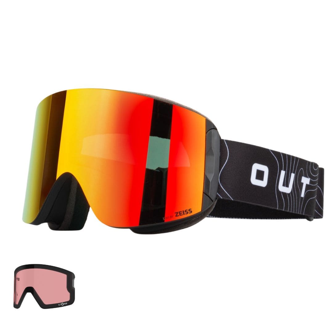 OUT OF KATANA ELEVATION RED MCI + LENTE STORM MASCHERA SNOWBOARD