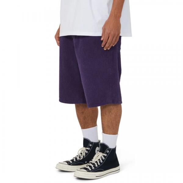 HUF CROMER CORDUROY DARK BERRY SHORTS IN VELLUTO