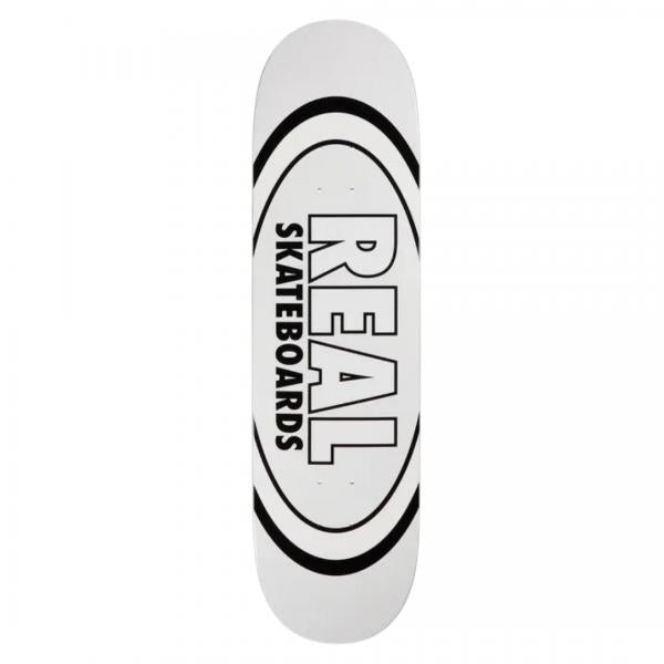 REAL CLASSIC LOGO OVAL 8.38" WHITE TAVOLA SKATEBOARD