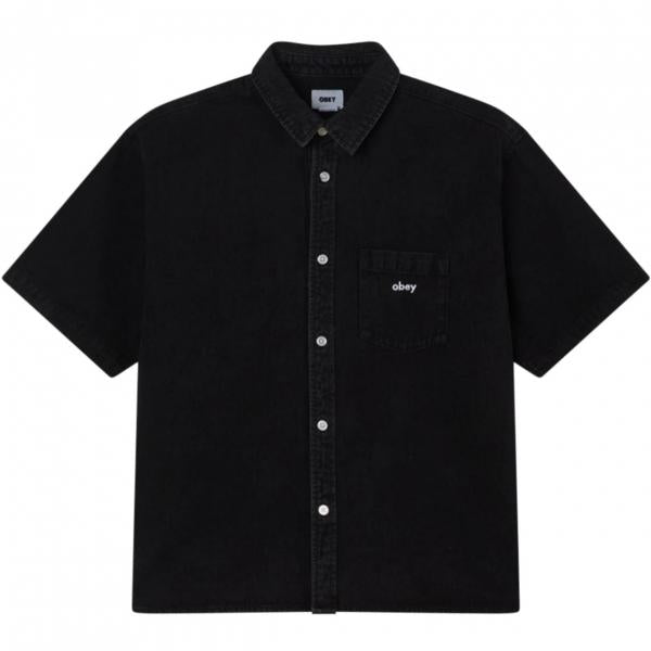 OBEY BIGWIG DENIM LIGHT INDIGO CAMICIA