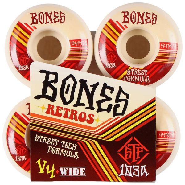 BONES RETRO STF V3 WHITE RED 103A 54mm RUOTE SKATEBOARDS