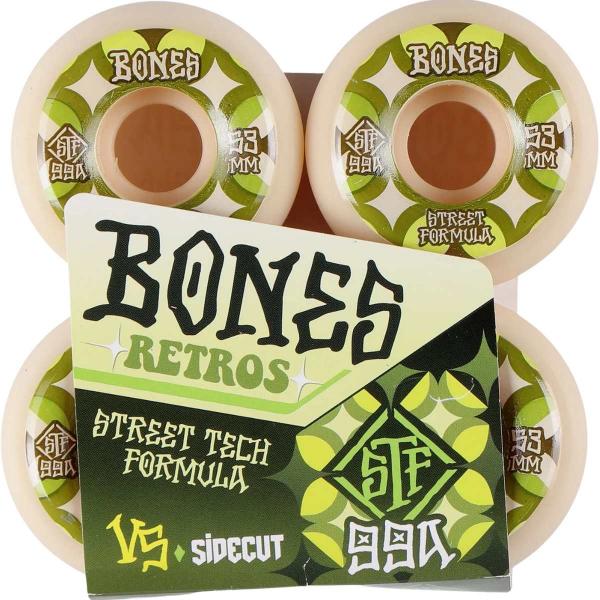 BONES RETRO STF V5 WHITE GREEN RUOTE SKATEBOARDS
