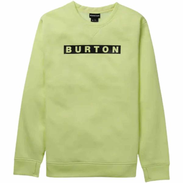FELPA BURTON OAK CREWNECK PULLOVER GLOW YELLOW GREEN HEATHER