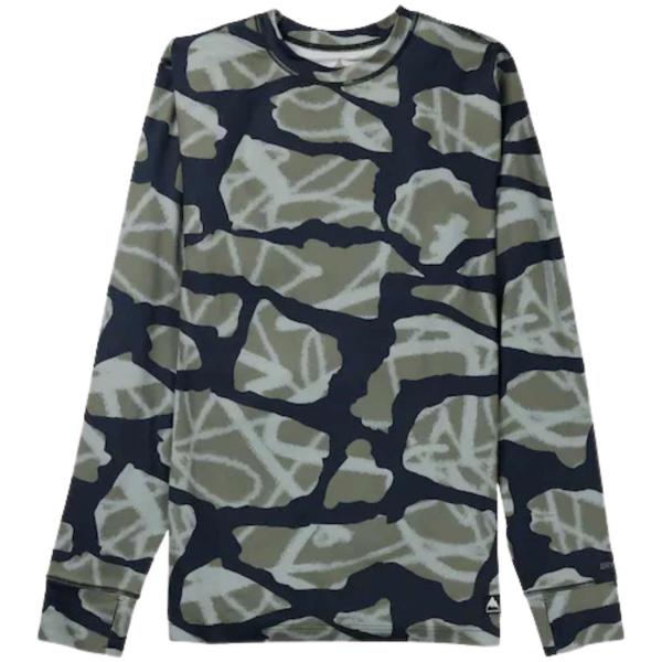 BURTON MIDWEIGHT BASE LAYER CREWNECK GRAFFITI CAMO MAGLIA TERMICA