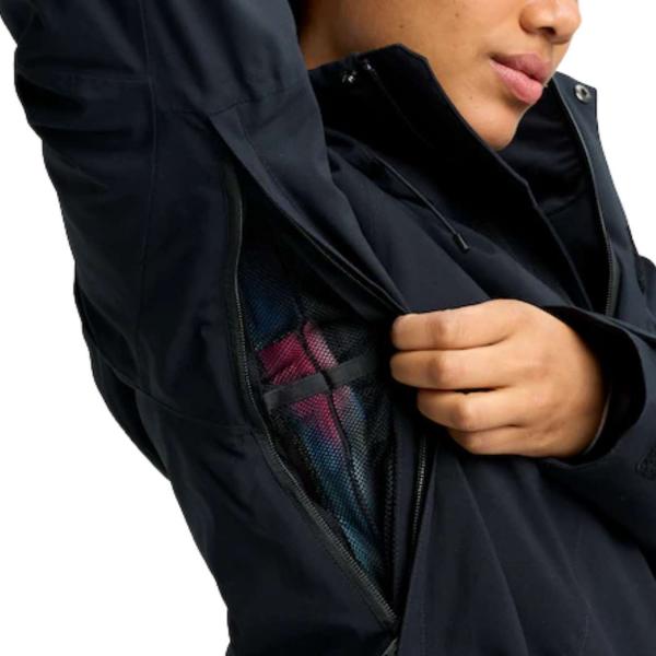 BURTON WOMEN RESERVE 2L INSULATED STRETCH JACKET TRUE BLACK GIACCA SNOWBOARD DONNA