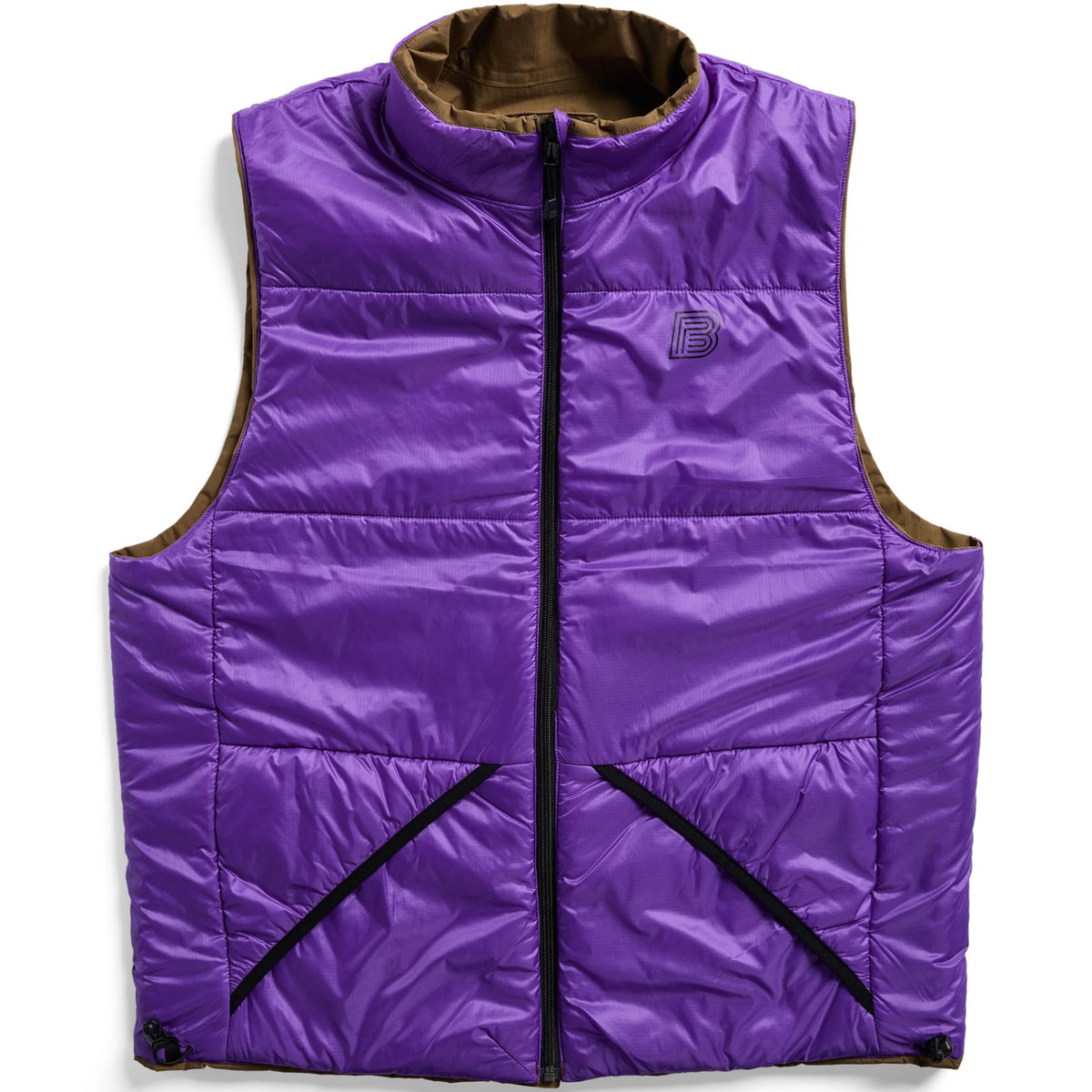 ZEB POWELL BURTON REVERSIBLE INSULATED VEST EARTH SHIP BROWN