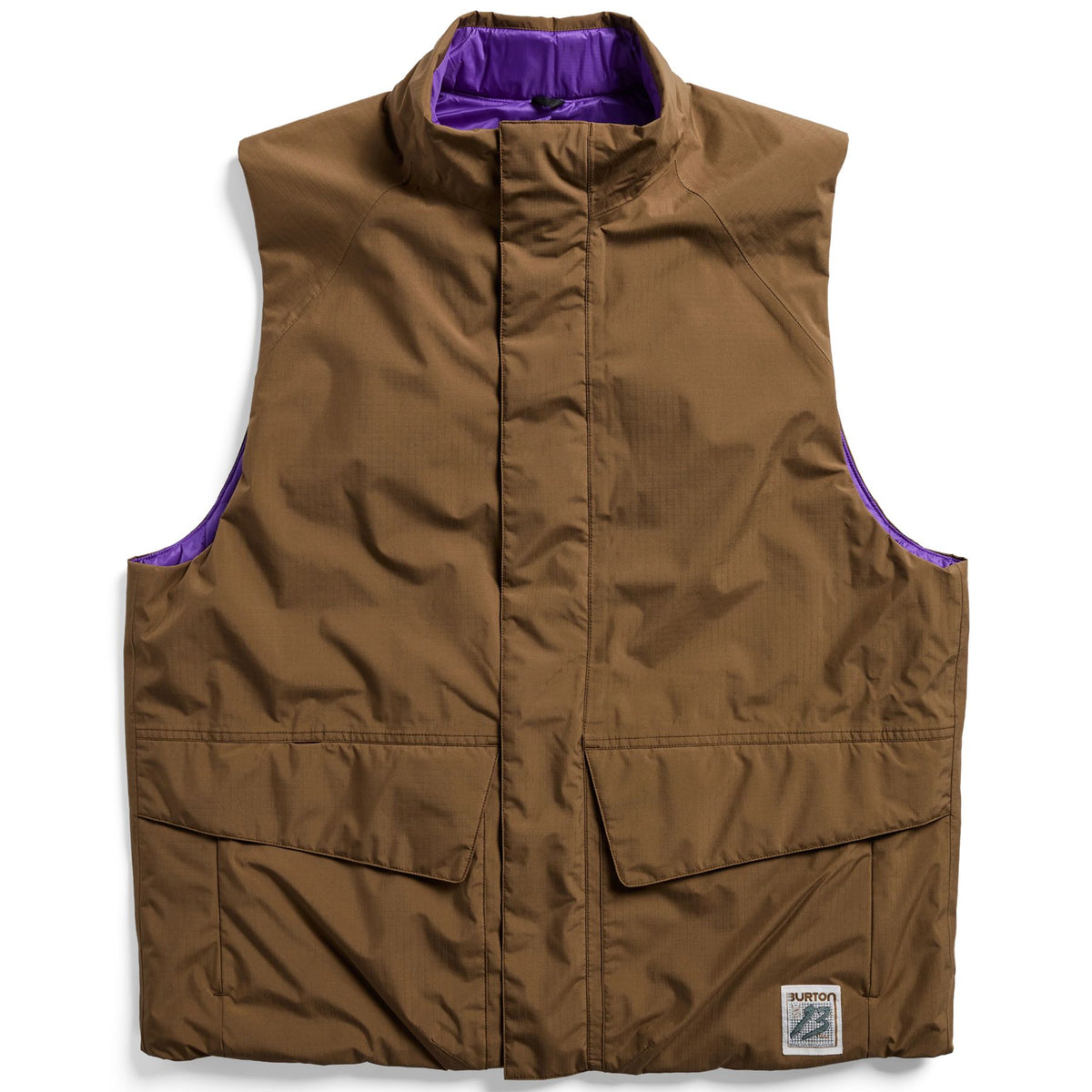 ZEB POWELL BURTON REVERSIBLE INSULATED VEST EARTH SHIP BROWN