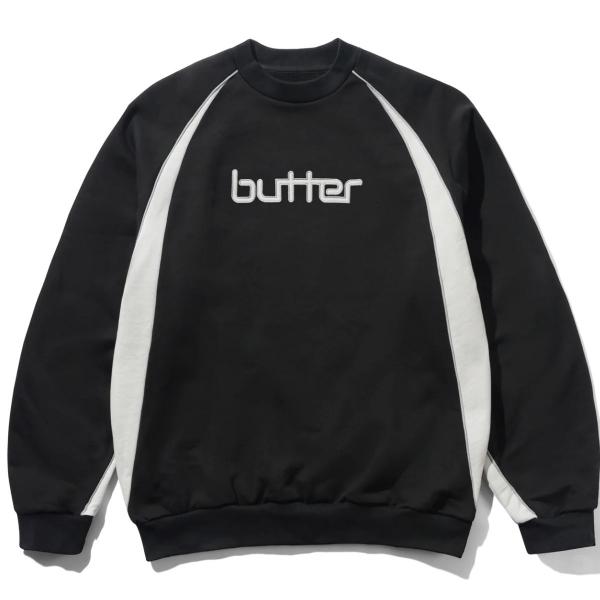 BUTTER GOODS MATCH CREWNECK BLACK FELPA