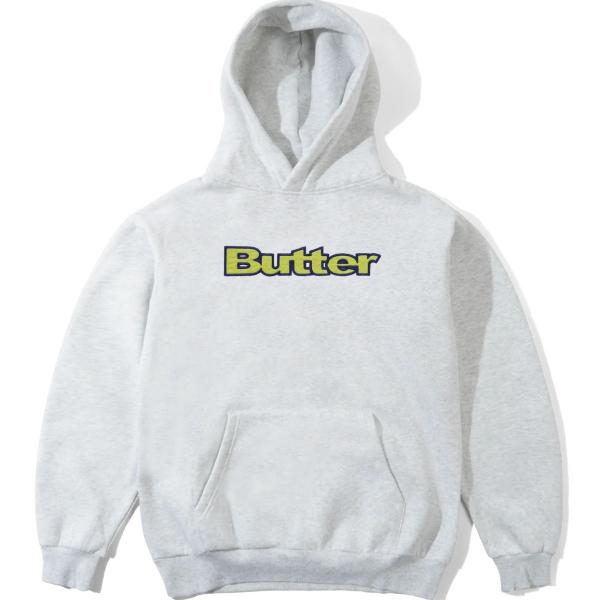BUTTER GOODS RIPSTOP LOGO APPLIQUE HOODIE ASH FELPA