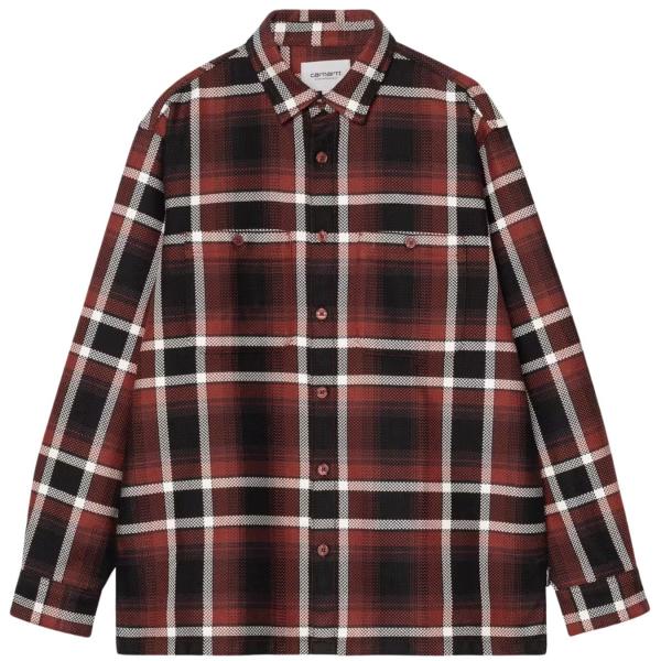 CARHARTT WIP L/S VAUGHN SHIRT DARK BRICK