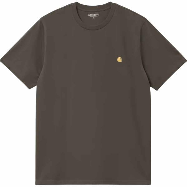 CARHARTT WIP S/S CHASE SHUNGITE/GOLD T-SHIRT