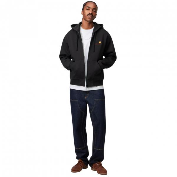CARHARTT WIP HOODED AMERICAN SCRIPT JACKET BLACK