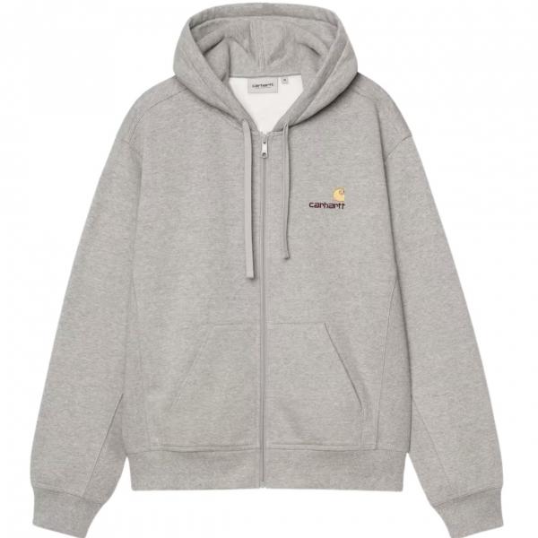 CARHARTT WIP HOODED AMERICAN SCRIPT JACKET GREY HEATHER