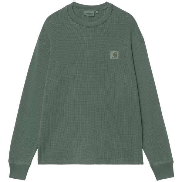 CARHARTT WIP L/S VISTA WAFFLE DARK SCARAB (GARMENT DYED) T-SHIRT