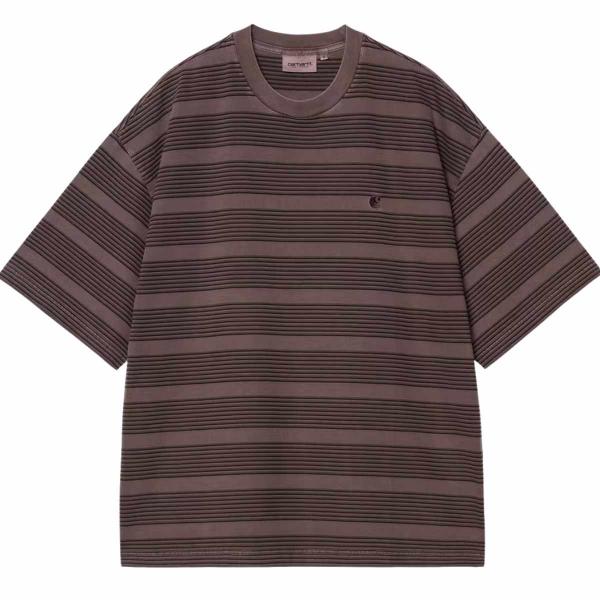 CARHARTT WIP S/S HANSON STRIPE PALISANDER GARMENT DYED T-SHIRT