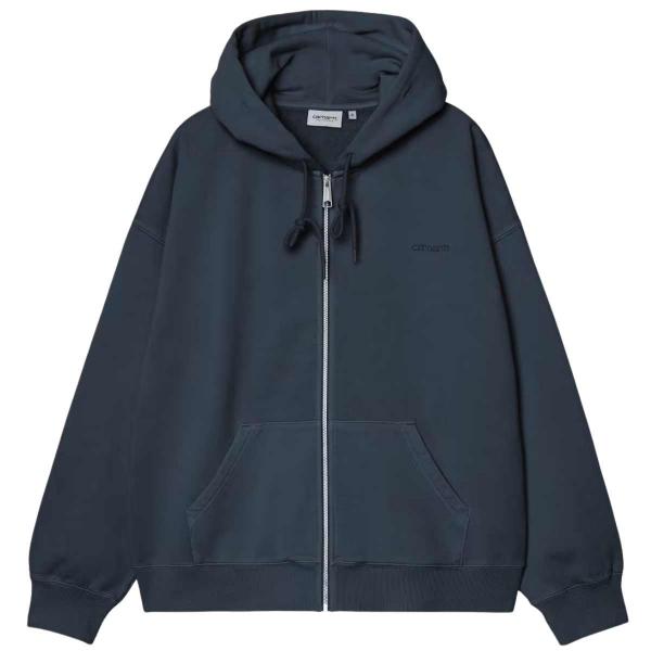 CARHARTT WIP HOODED BENTON SWEAT JACKET CARBON (GARMENT DYED)