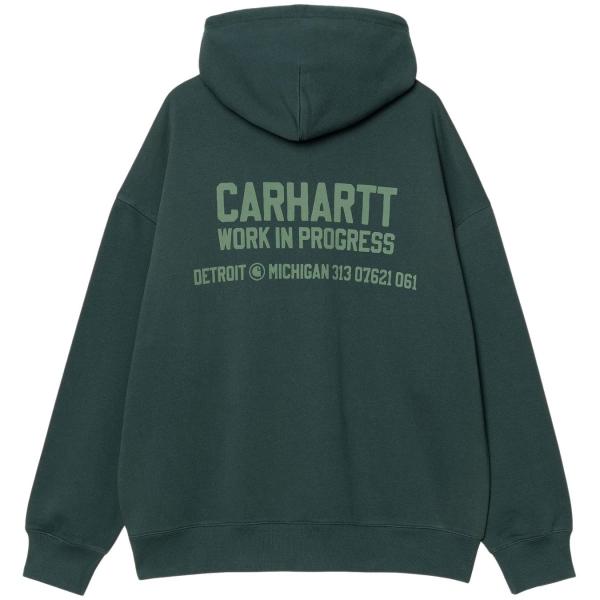 FELPA CARHARTT WIP HOODED DISTANCE SWEATSHIRT DARK FIR (STONE DYED)