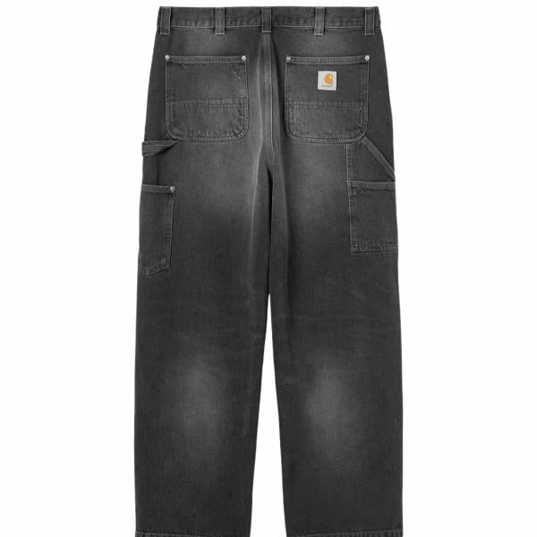CARHARTT WIP OG DOUBLE KNEE BLACK PANT (GRIND WASHED)