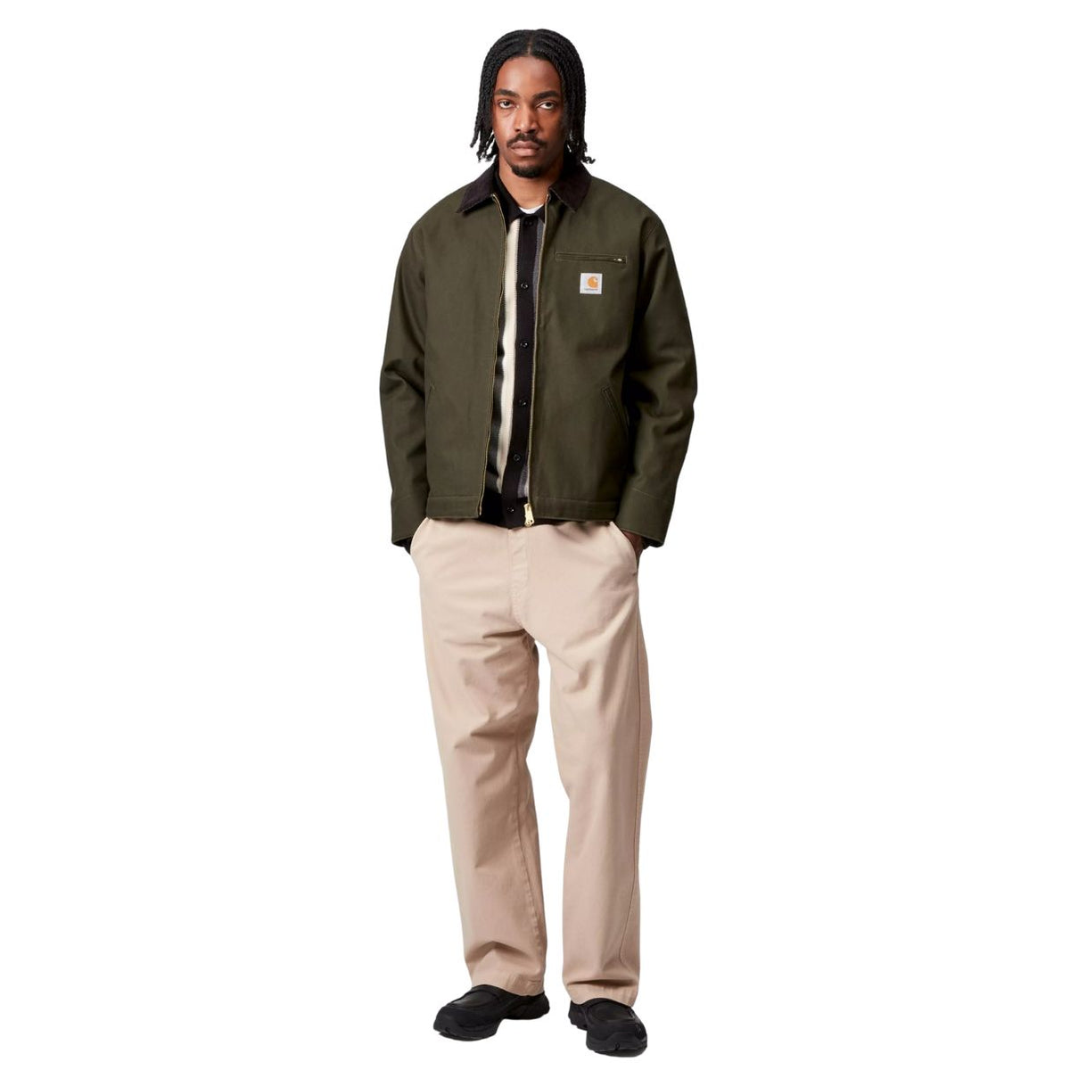 CARHARTT WIP DETROIT JACKET OLIVE/BLACK (RIGID)
