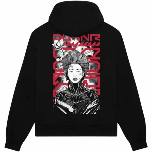 DOLLY NOIRE METAL GHEISHA HOODIE BLACK FELPA