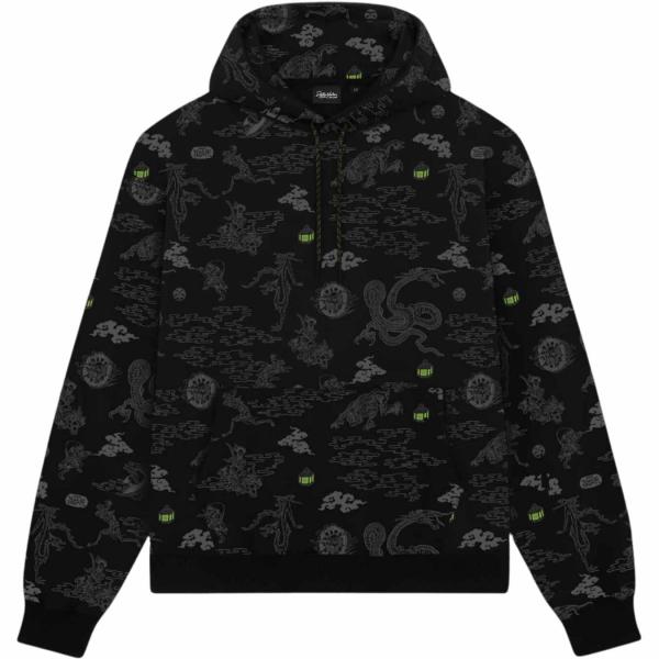 DOLLY NOIRE YOKAI PATTERN HOODAI BLACK FELPA