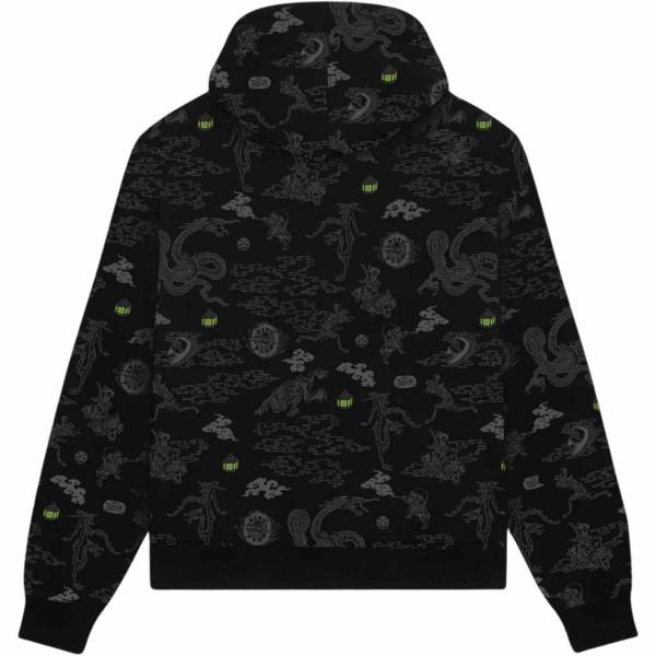 DOLLY NOIRE YOKAI PATTERN HOODAI BLACK FELPA