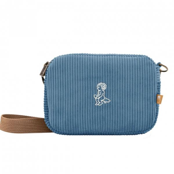 EMENTA FLUFFY IKON CORDUROY SHOULDER BAG NAVY