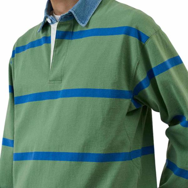 GRAMICCI LANGDON RUGBY SHIRT OLIVE/BLUE
