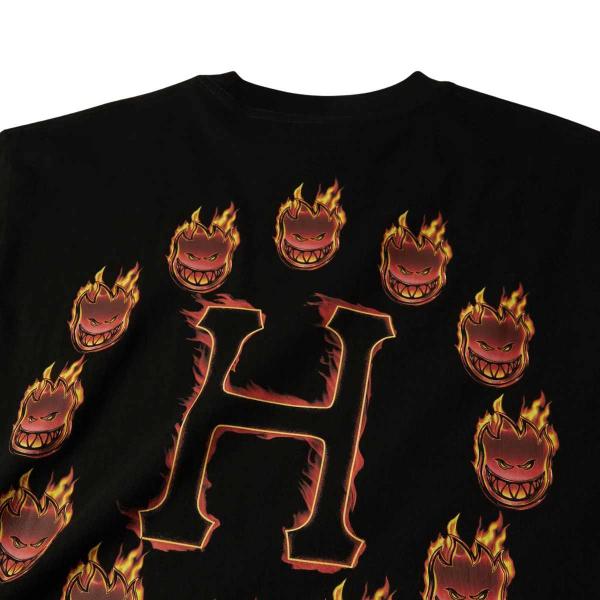 HUF X SPITFIRE FLAME GALAXIES BLACK T-SHIRT