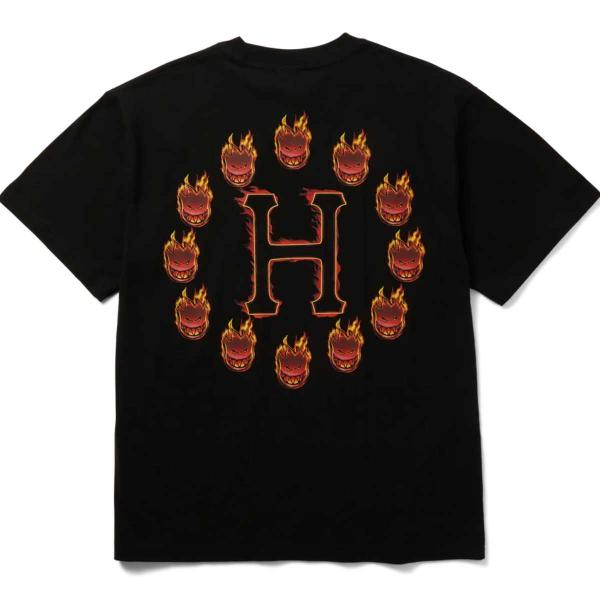 HUF X SPITFIRE FLAME GALAXIES BLACK T-SHIRT