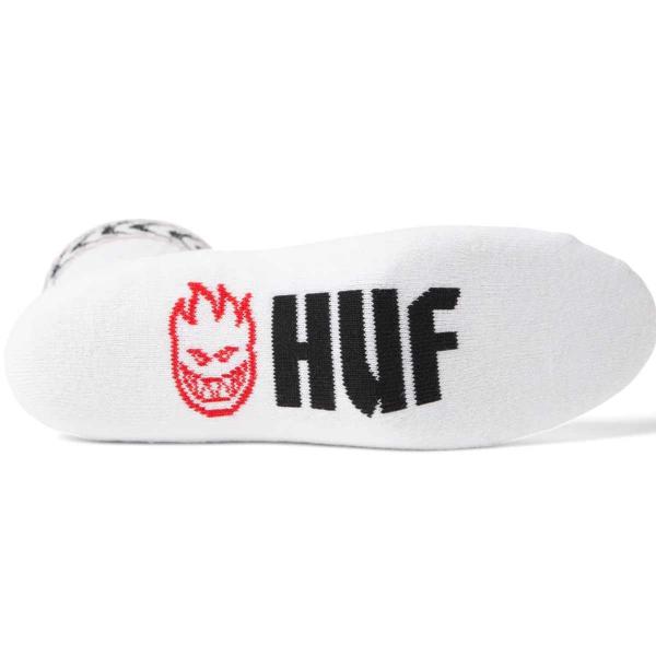 HUF X SPITFIRE SPIRAL SOCK WHITE CALZINI